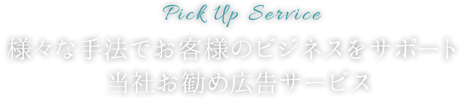 様々な手法でお客様のビジネスをサポート 当社お勧め広告サービス